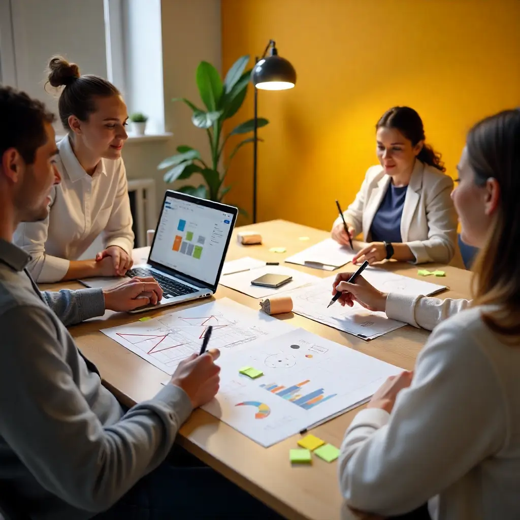 Professional web development team working on small business websites